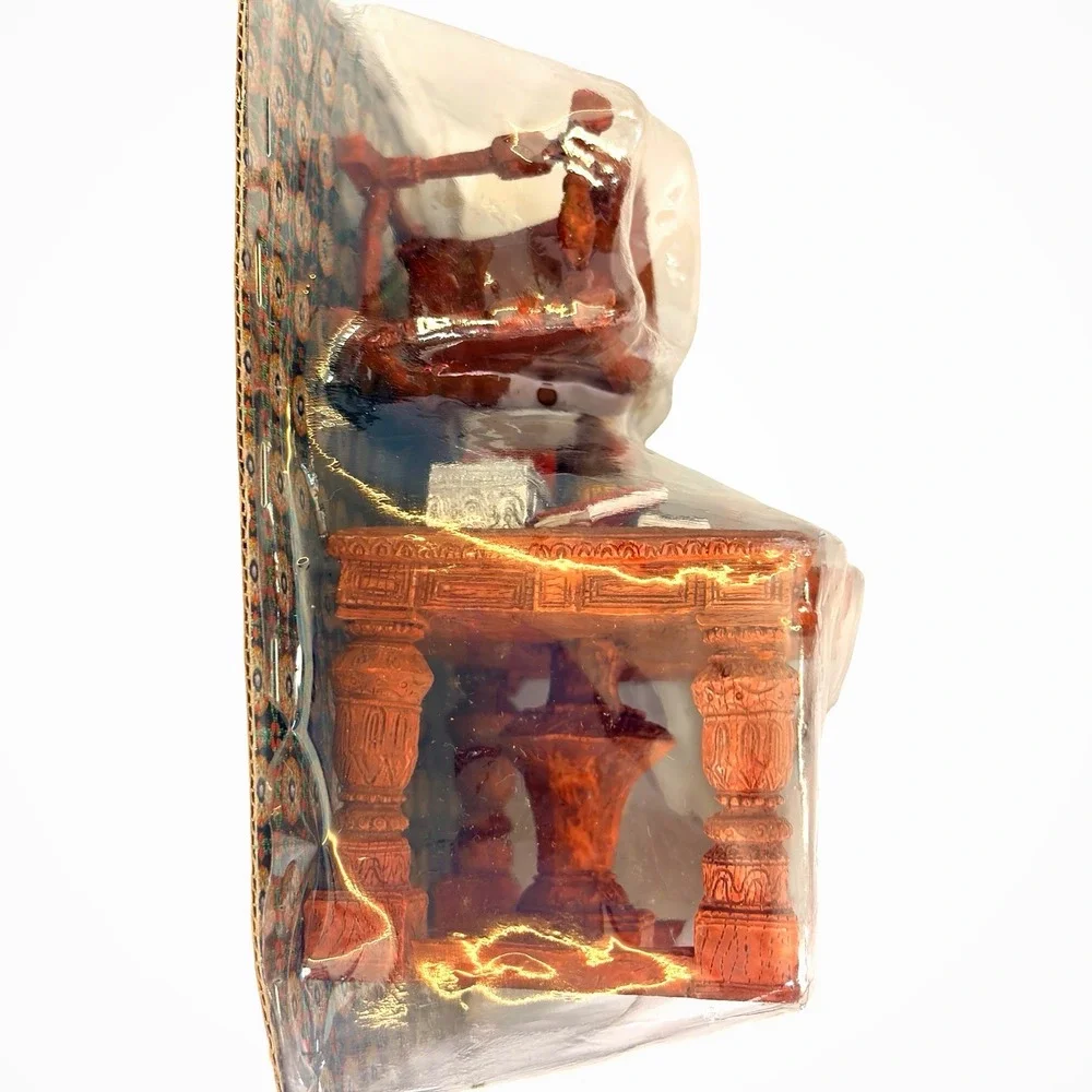 Vintage Miniature Library Desk Diorama Resin Figurine with‎ Chair and Books NIB
